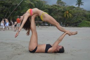 Partner Yoga on Beach