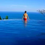 Kristy on the pool edge