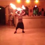 Fire dancing at Anamaya